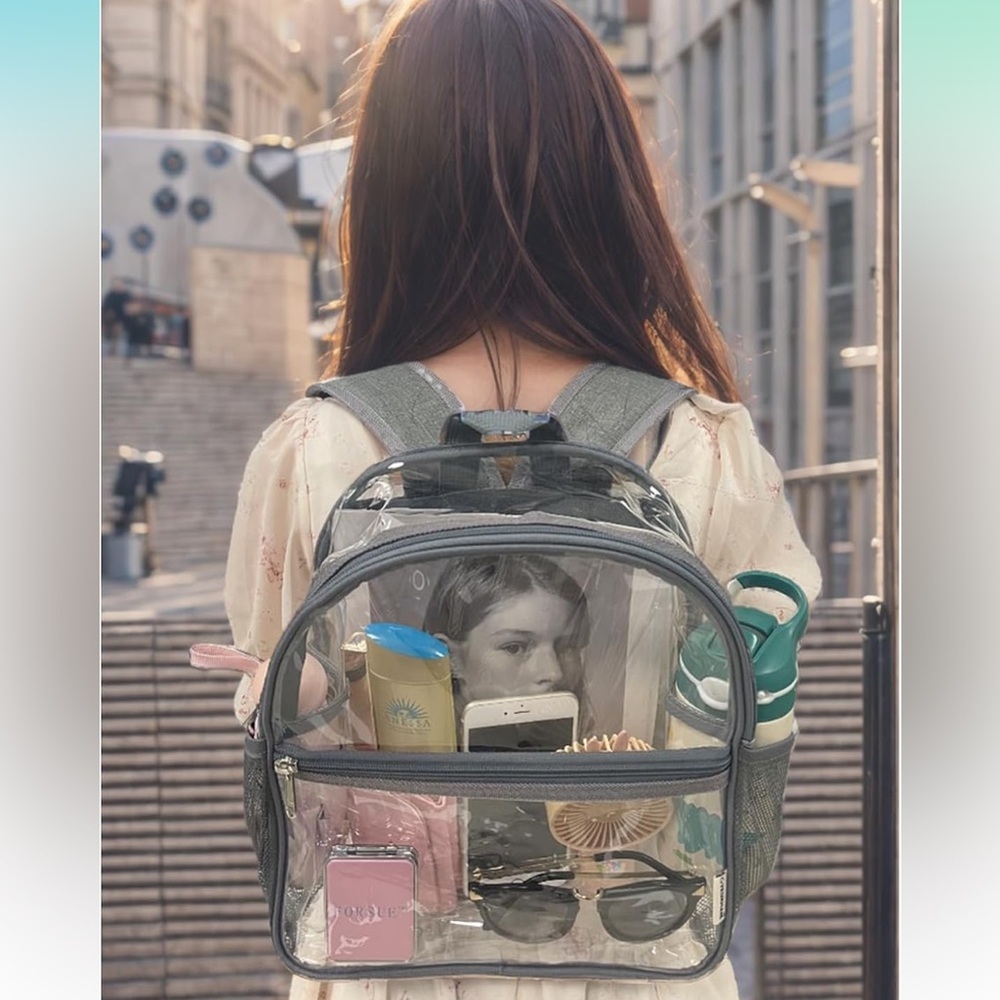 Clear Backpack with Multiple Pockets NWT - image 3